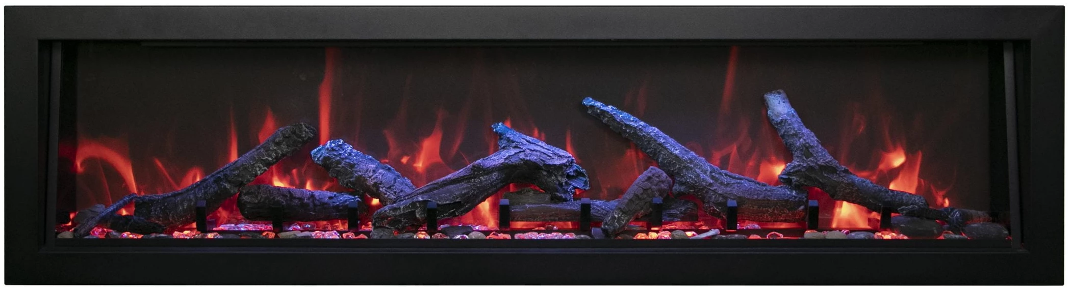 Amantii Panorama Built-in Only Deep w/ Optional Black Steel Surround Electric Fireplace
