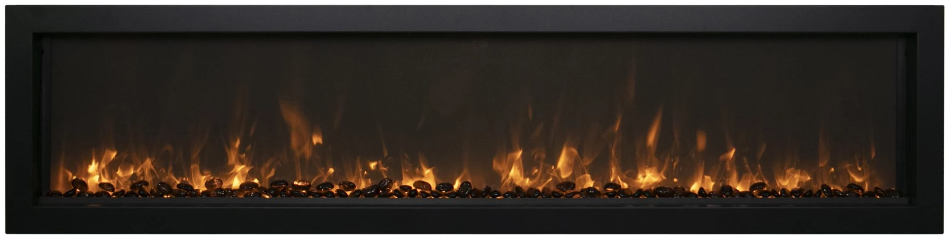 Amantii Panorama Built-in-Only Slim w/ Optional Black Steel Surround Electric Fireplace