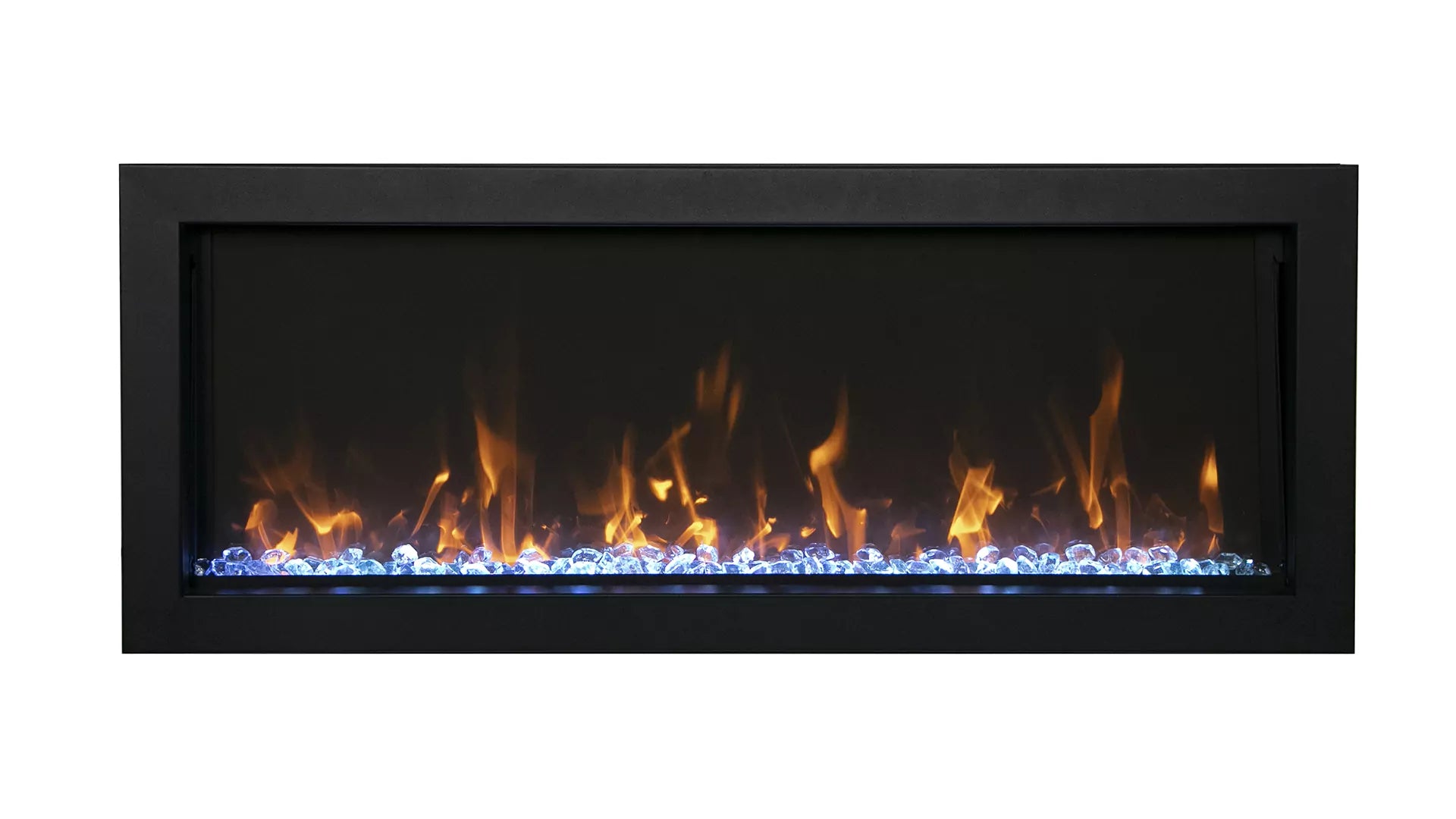 Amantii Panorama Built-in-Only Slim w/ Optional Black Steel Surround Electric Fireplace