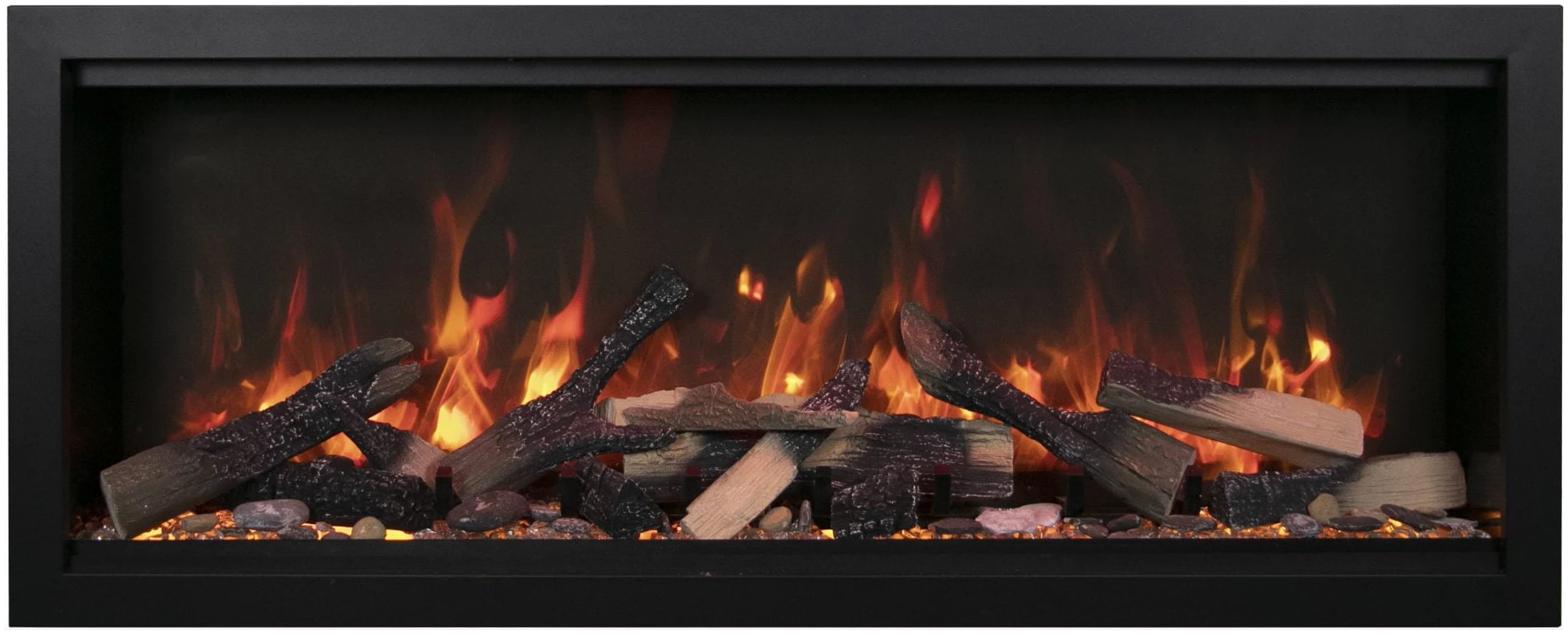 Amantii Symmetry-XT Clean Face Built-in w/ Black Steel Surround Electric Fireplace