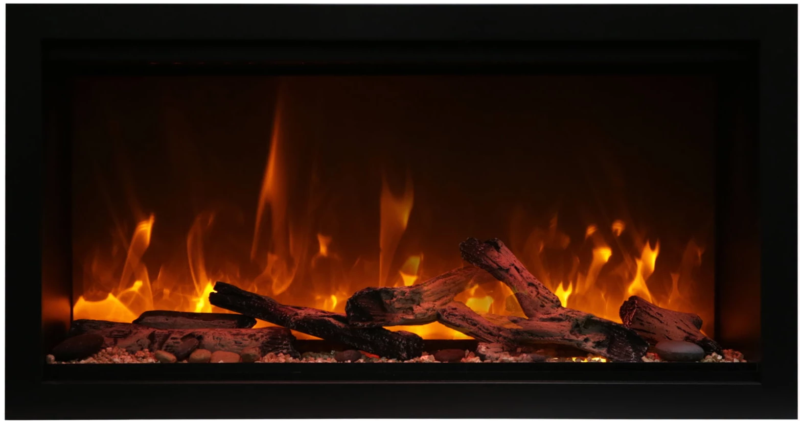 Amantii Symmetry-XT Clean Face Built-in w/ Black Steel Surround Electric Fireplace