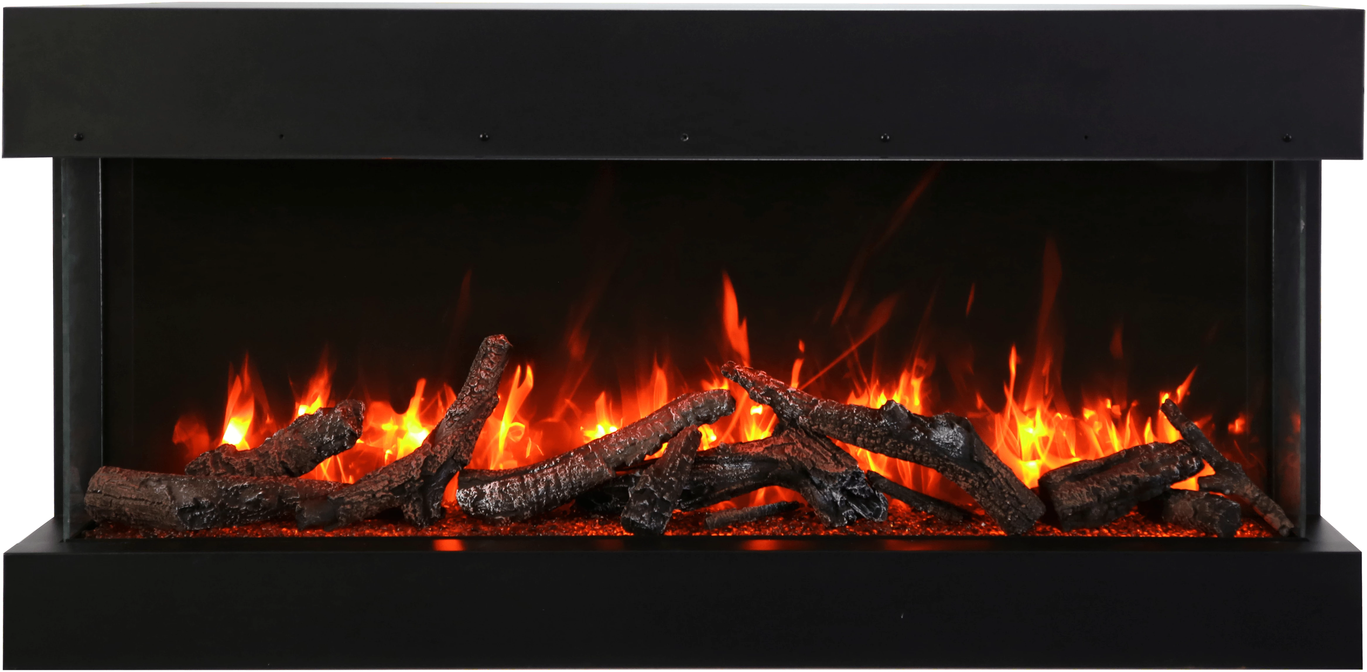 Amantii TRV-View Deep XT Series 3-Sided Glass Electric Fireplace