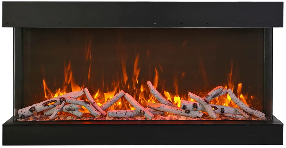 Amantii TRV-View Deep XT Series 3-Sided Glass Electric Fireplace