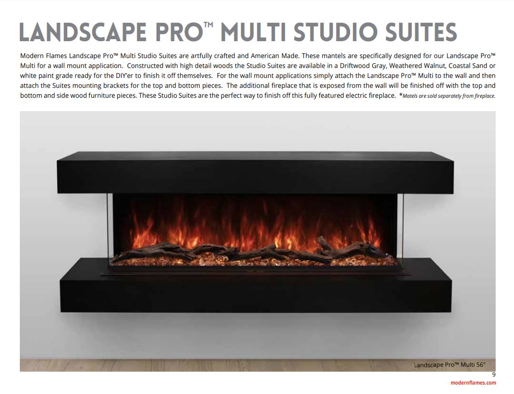 Modern Flames Studio Suite Floating Mantel Set for Orion Multi