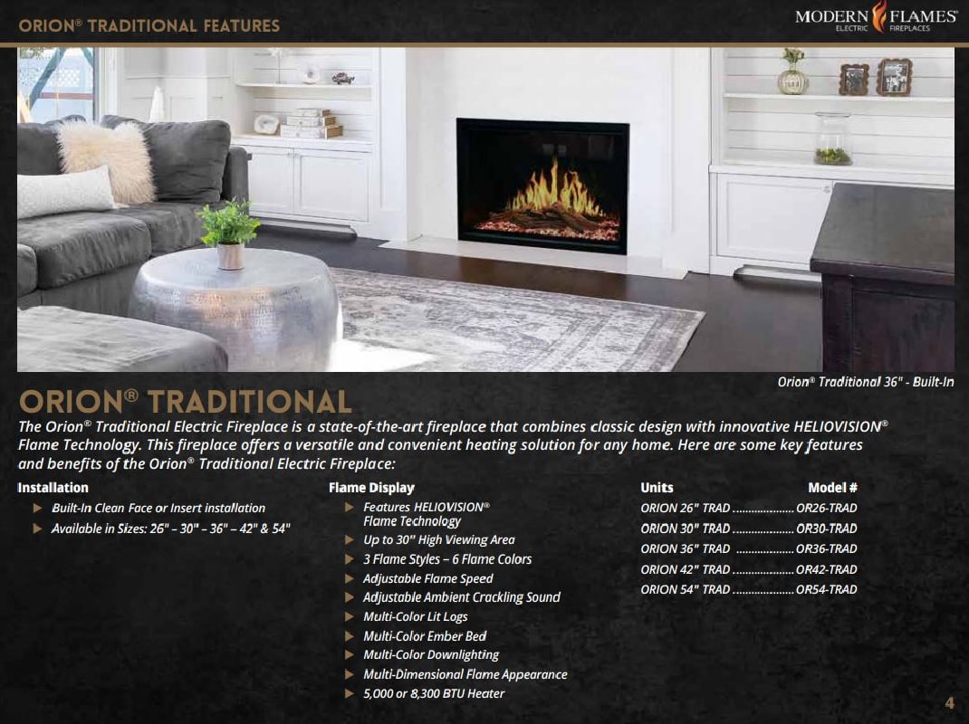 Modern Flames Orion Traditional Electric Fireplace