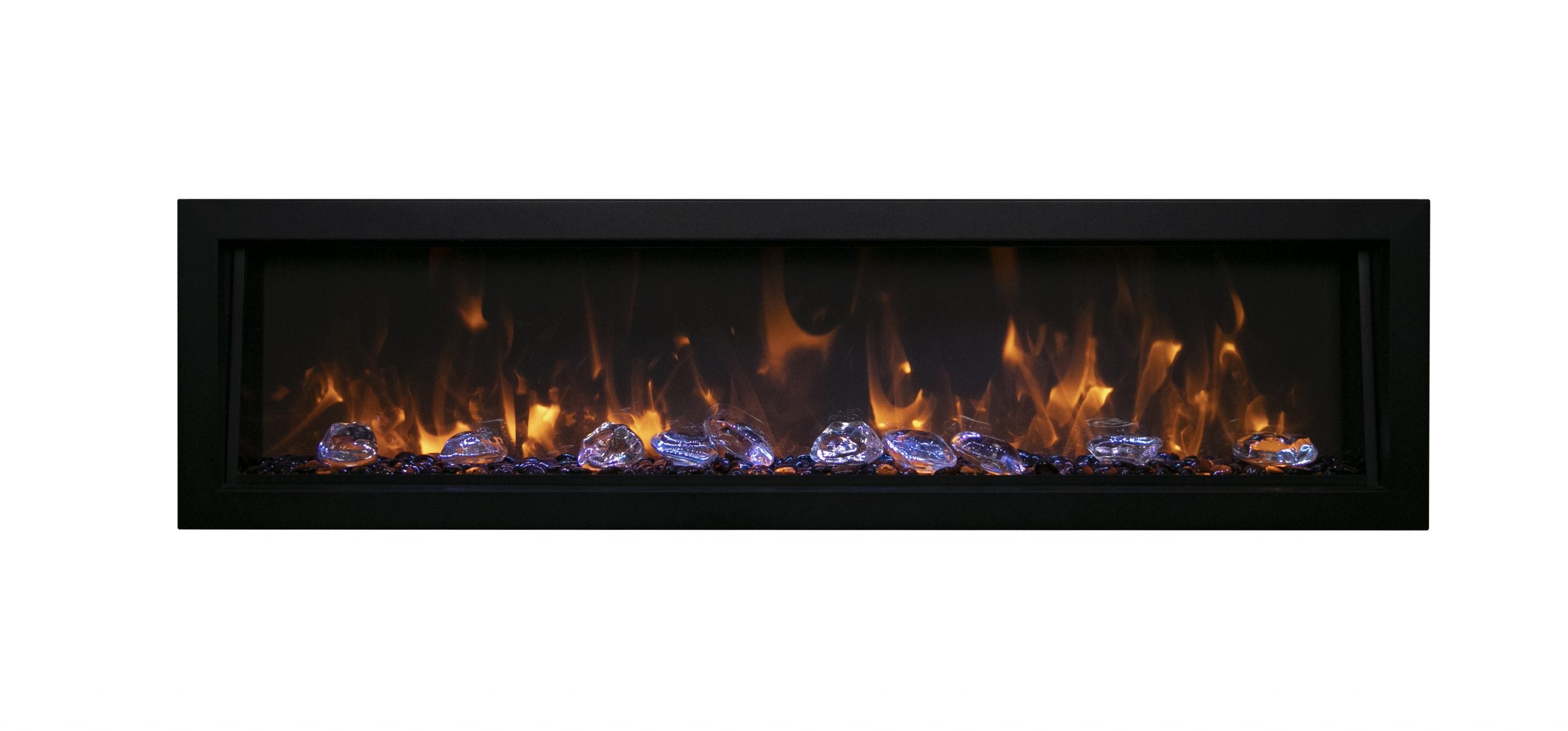 Remii Deep Indoor & Outdoor Built-in w/ Black Steel Surround Electric Fireplace