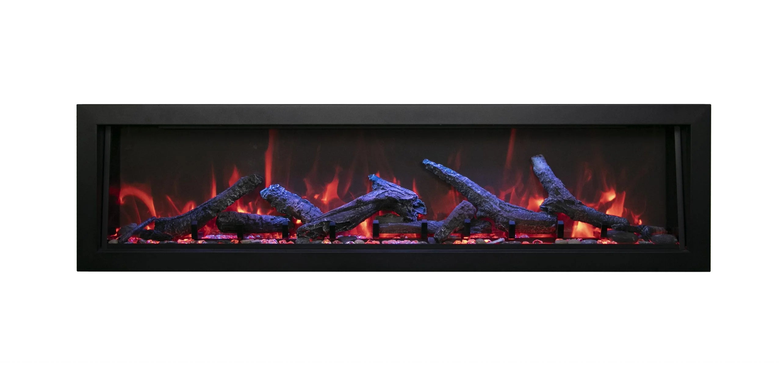 Remii Deep Indoor & Outdoor Built-in w/ Black Steel Surround Electric Fireplace