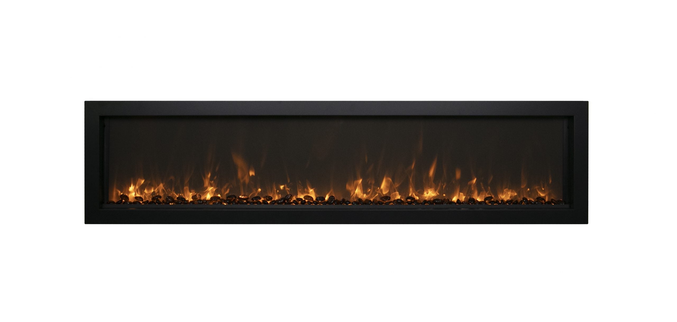 Remii Extra Slim Built-in w/ Black Steel Surround Indoor & Outdoor Electric Fireplace