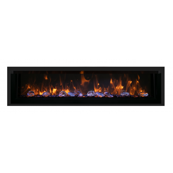 Remii Extra Tall Built-in Only w/ Black Steel Surround  Indoor & Outdoor Electric Fireplace