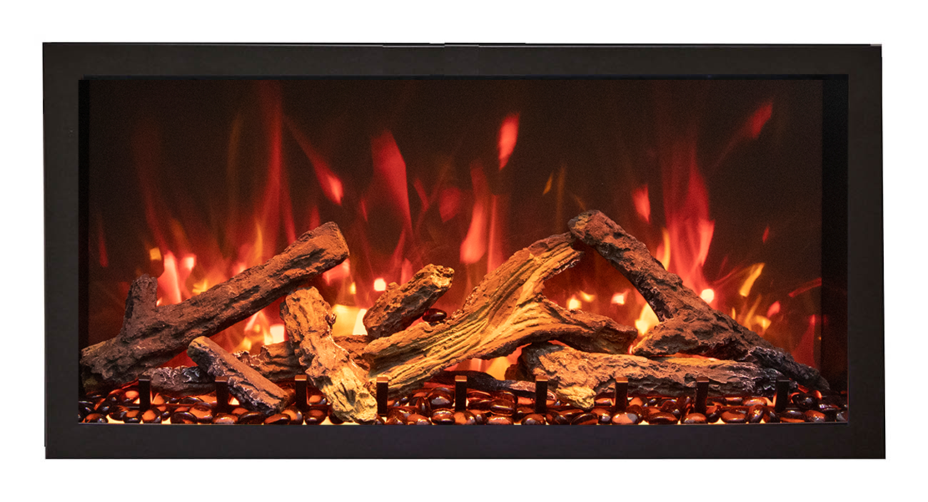 Remii Extra Tall Built-in Only w/ Black Steel Surround  Indoor & Outdoor Electric Fireplace