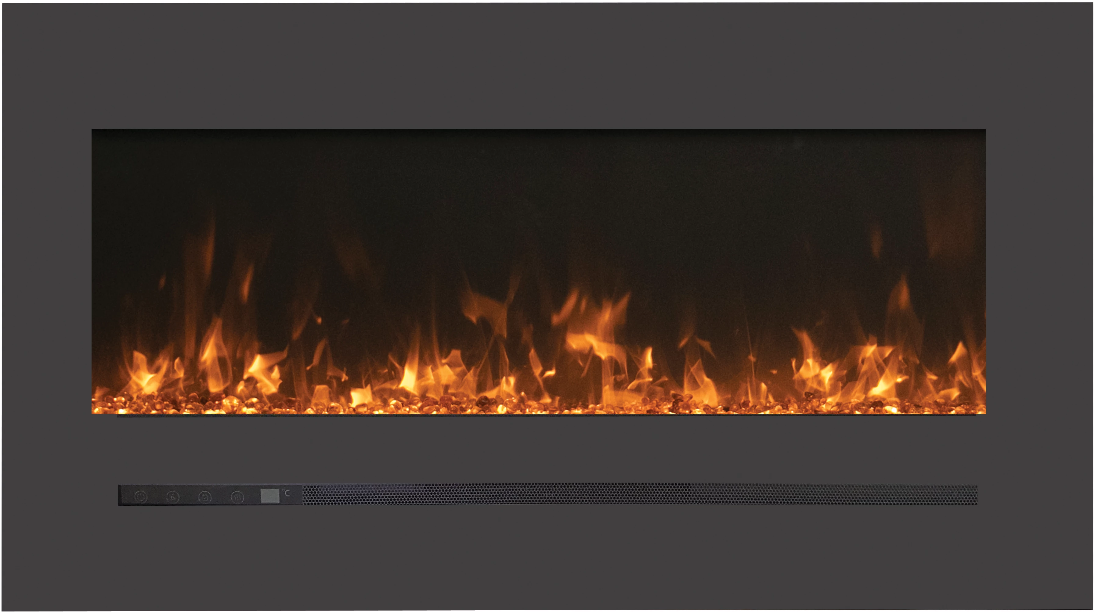 Sierra Flame Linear Wall Mount & Flush Mount w/ Steel Surround Electric Fireplace